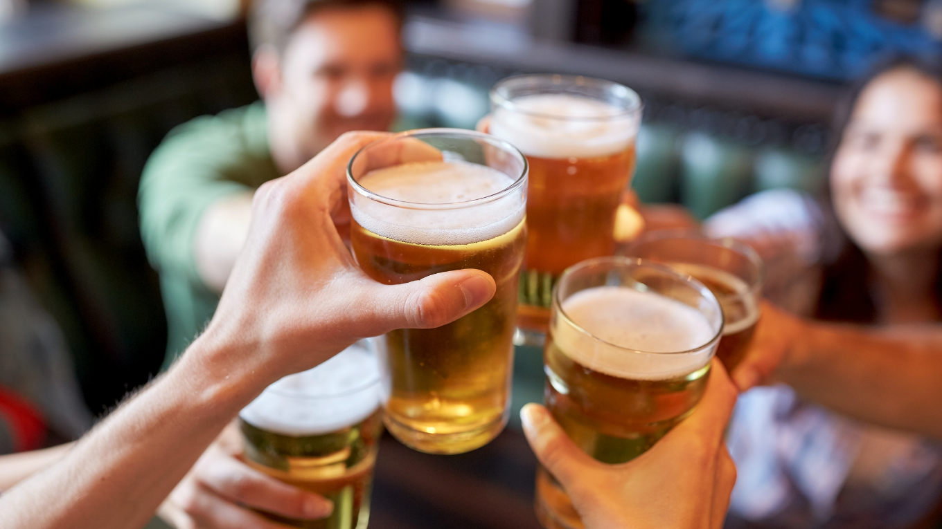 Beer taps at a bar
