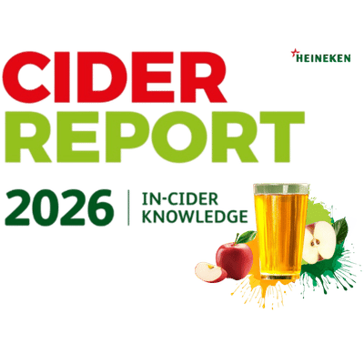 Cider Report 2026 title graphic with a glass of cider and apples. Cider Report 2026 title graphic with a glass of cider and apples.